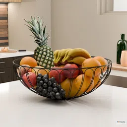 homestic Metal Fruits & Vegetables Basket Bowl | Sunflower - Black Iron Fruit & Vegetable Basket-picture-14