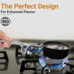 urbanware Essential Iron Tadka Pan/Fry Pan with Steel Handle Tadka Pan 12 cm diameter 0.4 L capacity image 2