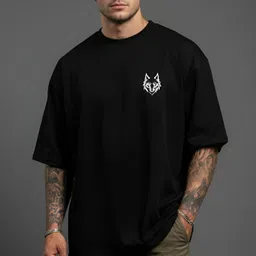Men Graphic Print Round Neck Pure Cotton Black T-Shirt-image-2