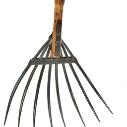 krufe 18" wide Mild Steel Straw Fork With Bamboo Handle Pitchfork image 2