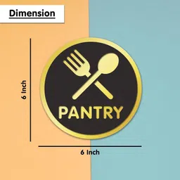 feeling well PANTRY Room Sign Acrylic Door Sign 6inch Self-Adhesive Sticker Emergency Sign image 4