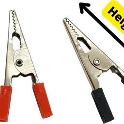 erhindia (2 Pair) Insulated Crocodile Clips for Electrical Plastic Cable 45mm Length Alternative Energy Electronic Hobby Kit image 2