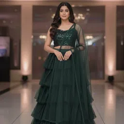 anugrah Floral Print Semi Stitched Lehenga Choli image 2