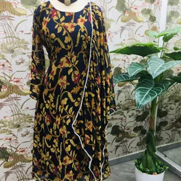 miss clothing Printed Georgette Stitched Anarkali Gown image 5