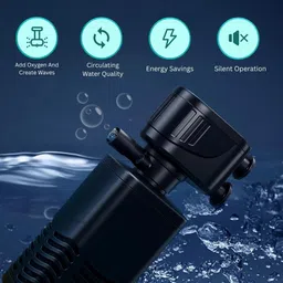 finypetz Aquarium Filter 4-in-1 6005F -15W 880L/H for Tanks up to 2 Ft, Submersible Power Aquarium Filter image 4