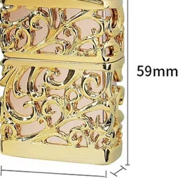 teamb Spark Wheel Petrol Lighter - Brown & Gold Royal Design | Metal Internal Body Pocket Lighter image 3