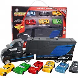 skbd Hauler Truck with 6 Die-cast Cars with race track Black SKD-picture-34