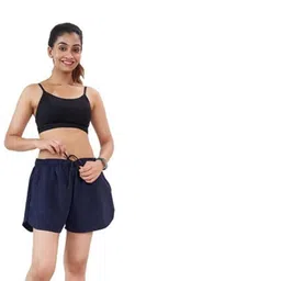 pnsports Solid Women Dark Grey Regular Shorts image 5