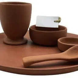 jetwals Pack of 5 Earthenware clay Dinner Set Dinner Set image 2