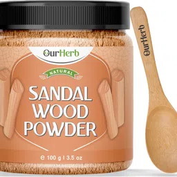 ourherb Pure & Natural Sandalwood Powder for Skin Care with Wooden Spoon - 100g | 3.5 Oz-picture-22