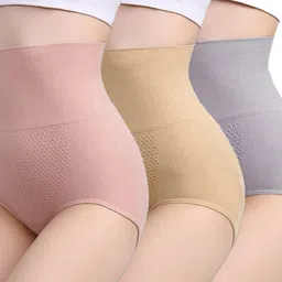 piedra Pack of 3 Women Hipster Pink, Beige, Grey Panty-picture-16