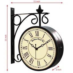 random Double Sided Vintage Multicolour Metal Station Clock image 3