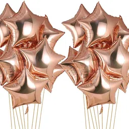 Solid 20Pcs Rose Gold Star Foil Balloons For Rose Gold Party Decorations Balloon Bouquet-image-51