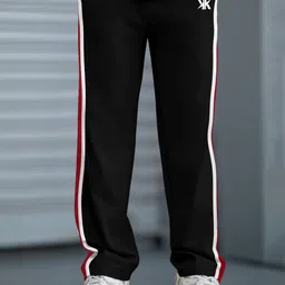 kynetic Men Striped Red, Black Track Pants-picture-25