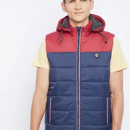 Duke Men Blue Colourblocked Padded Jacket with Patchwork-picture-22