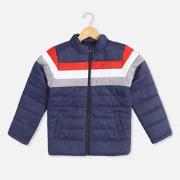 Allen Solly Junior Boys Colourblocked Padded Jacket with Patchwork-image-5