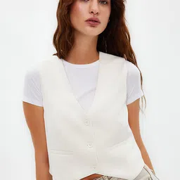 Trendyol V-Neck Sleeveless Waistcoat-picture-5
