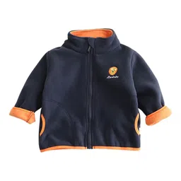 StyleCast Boys Navy Blue Colourblocked Mock Collar Insulator Cotton Tailored Jacket-picture-23
