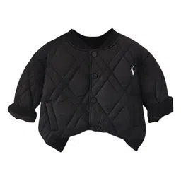 StyleCast Boys Black Geometric Cotton Crop Quilted Jacket-picture-28