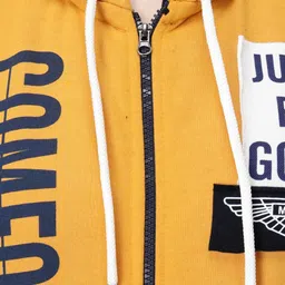 BAESD Typography Printed Hooded Fleece Bomber Jacket image 4