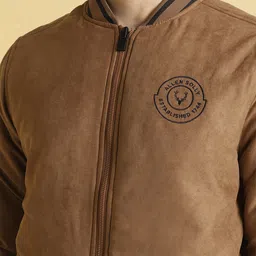 Allen Solly Men Stand Collar Solid Casual Bomber Jacket image 5