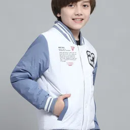Monte Carlo Boys Stand Collar Colourblocked Casual Lightweight Varsity Jacket image 5