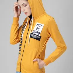 BAESD Typography Printed Hooded Fleece Bomber Jacket image 2