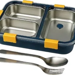 evara international Lunch Box for Kids Compartment Insulated Stainless Steel Tiffin Box for KID_A99 3 Containers Lunch Box-picture-24