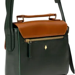 green hermitage Green Men & Women Sling Bag Juniper Men & Women Vegan Leather Sling Bag - Green image 4