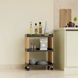 foroly 3-Tier Kitchen Storage Trolley Rack with Wheels Rolling Cart Plastic Kitchen Trolley-picture-17