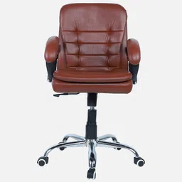 furniturstation Voila Premium Leatherette Executive Chair in Brown Colour image 4