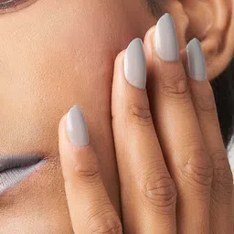 LICK 24 Pcs Oval Shape Acrylic Nails Extension Reusable Artificial Nails - Grey-picture-23