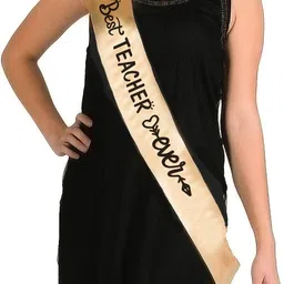 hubops Best Teacher Ever sash for Men & Women. Party, Even, Gifts, Decorations. Gold-picture-18