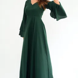 diyaz Women Maxi Dark Green Full Length Dress image 5