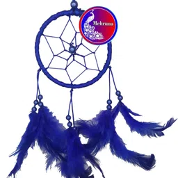 mehruna CAR HANGING DREAM CATCHER FOR HOME DECOR L8 x H20 multi or blue or orange or yellow or red (.200 gram) pack of 10 ps combo Wool, Feather, Silver Dream Catcher image 4