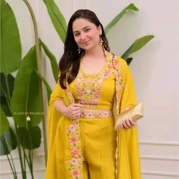 mantu fashion Embroidered Kurta, Palazzo & Dupatta Set image 3