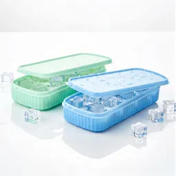 masox store Food Grade Silicone 8 Cube Ice Maker Mold for Food Grade & Cold Drinks Blue, Green Silicone Ice Cube Tray-picture-10