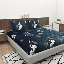 everlush Velvet King Fitted (Elastic) 400 TC Printed Bedsheet-picture-39