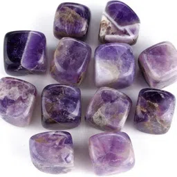 cfc Natural Amethyst Tumbled Stones Polished Oval, Round, Square Crystal Stone image 3