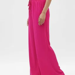 maurya Women Regular Fit Pink Viscose Rayon Trousers image 2