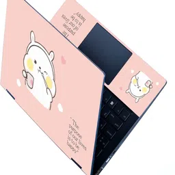 STICKER PRO Full Panel Laptop Skin For 15.6 inch Laptop - Cute Rabit Purpose of Life Stretched Vinyl Laptop Decal 15-picture-12