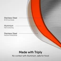 stahl Artisan Triply Stainless Steel Tadka Pan Tadka Pan 12 cm diameter 0.5 L capacity image 2