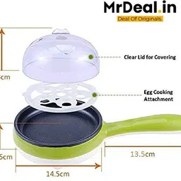 mrdeal Multifunction 2 in 1 Electric Egg Boiler Steamer Non-Stick Omelette Frying Pan Electric Egg-Boiler Egg Cooker image 4
