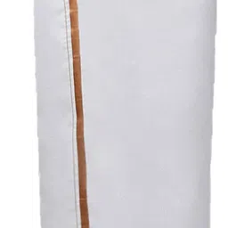 Ramraj Cotton Double Layer Adjustable Velcro Pocket White 3/4 inch Copper Jari Border Solid Men Dhoti image 1
