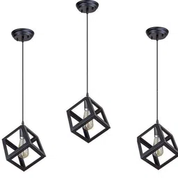 areezo Black Cube Shape Modern Design Hanging Pendant Ceiling Lamp Light for Home,Dining Room,Bedroom,Living Room,Office Decor (Bulb Not Included) Pendants Ceiling Lamp-picture-32