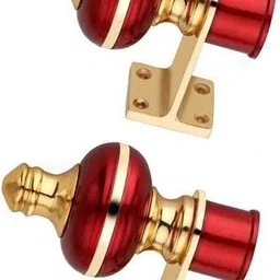 ghar dwar Red Curtain Hooks, Curtain Knobs, Rod Rail Bracket Metal-picture-22