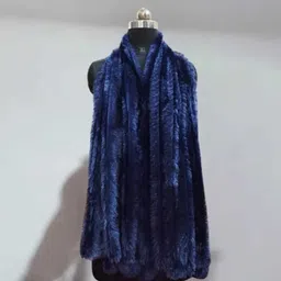 ferryfab Self Design Wool Blend Women Dark Blue Fancy Scarf, Stole, Scarf-picture-41