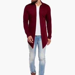 glampanda Men Jacket Style Full Sleeve Maroon Shrug-picture-22