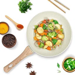 vepson 5 Layer Non Stick Maifan Stone Frying Pan | Egg Fry Pan with Lid Dishwasher Safe Fry Pan 24 cm diameter 2 L capacity image 1
