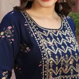 tvyozs Women Embroidered Viscose Rayon Anarkali Kurta image 4